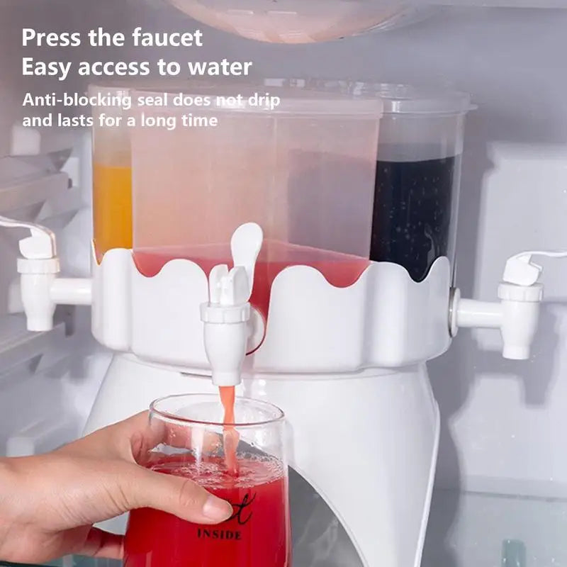Dispensador de bebidas com torneira,  para geladeira, recipiente giratório
