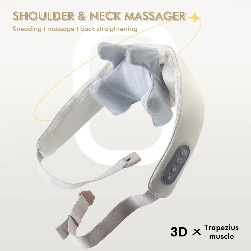 Massageador elétrico de pescoço e costas, sem fio, pescoço e ombros