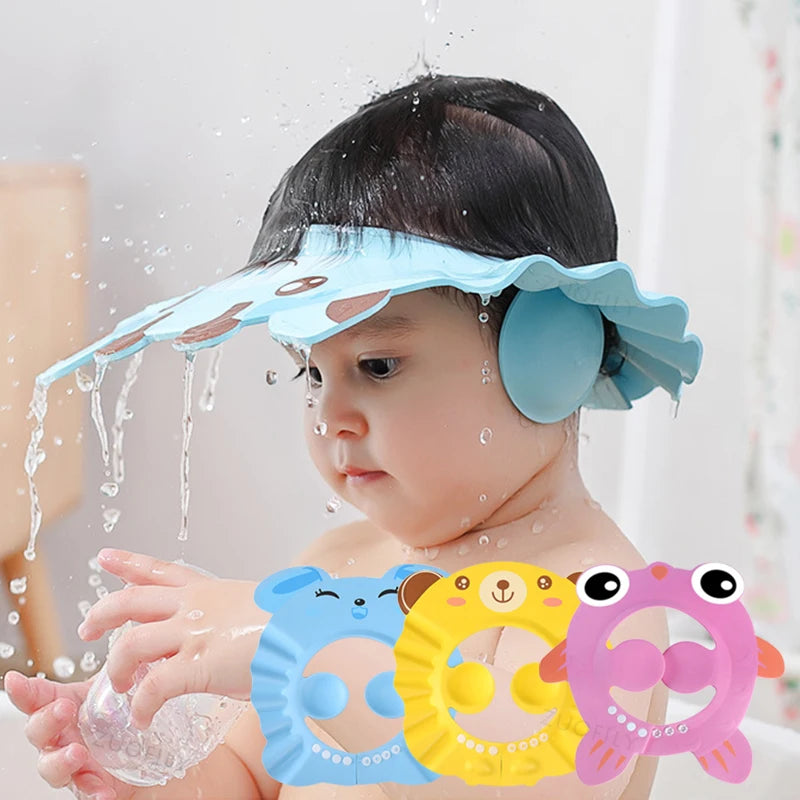 Chapéu protetor de cabelo para banho de bebê