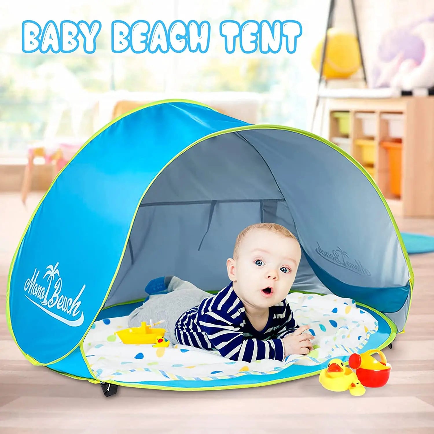 Tenda de praia portátil para bebês, com mini piscina